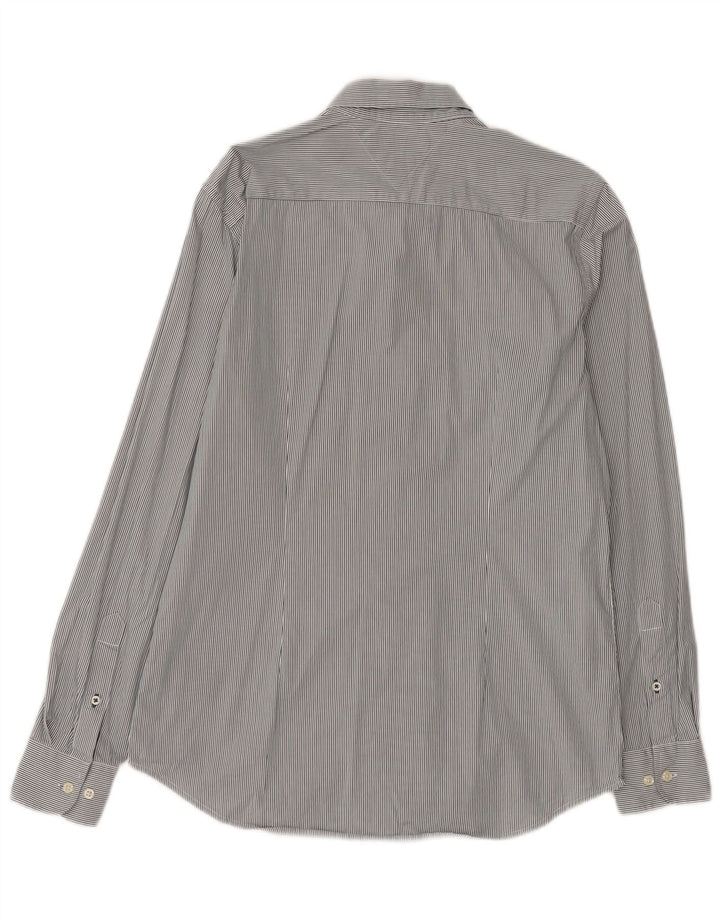 TOMMY HILFIGER Camicia da uomo grande in cotone gessato blu