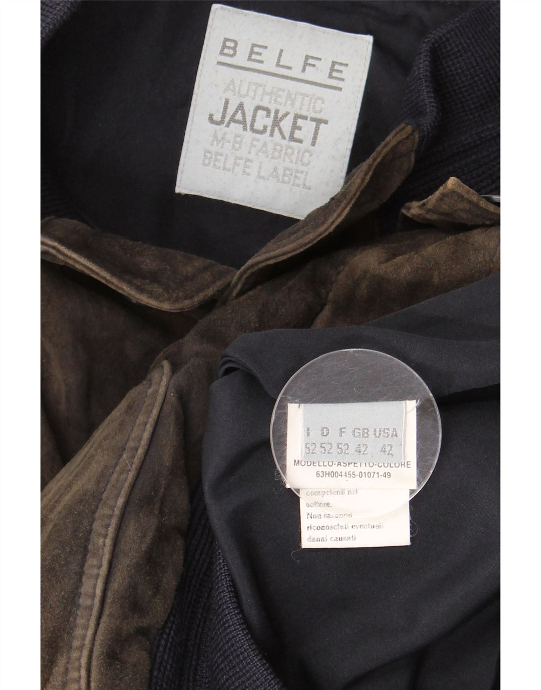 Giubbotto bomber in pelle scamosciata da uomo Belfe UK 42 XL in pelle marrone