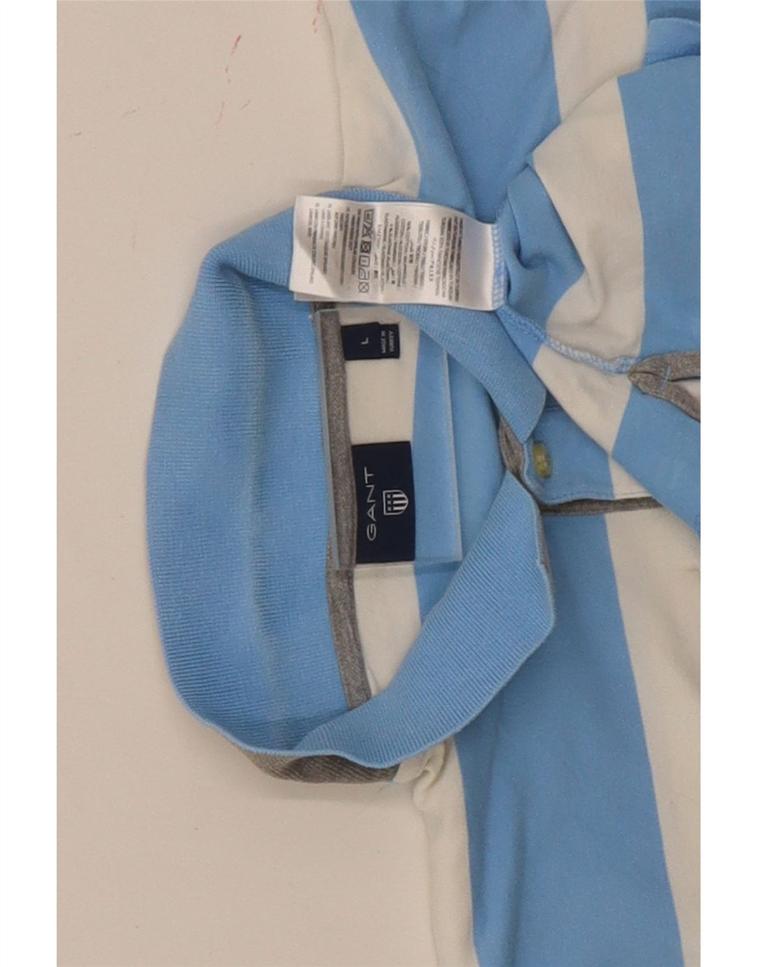Polo da uomo Gant in cotone a righe grandi blu