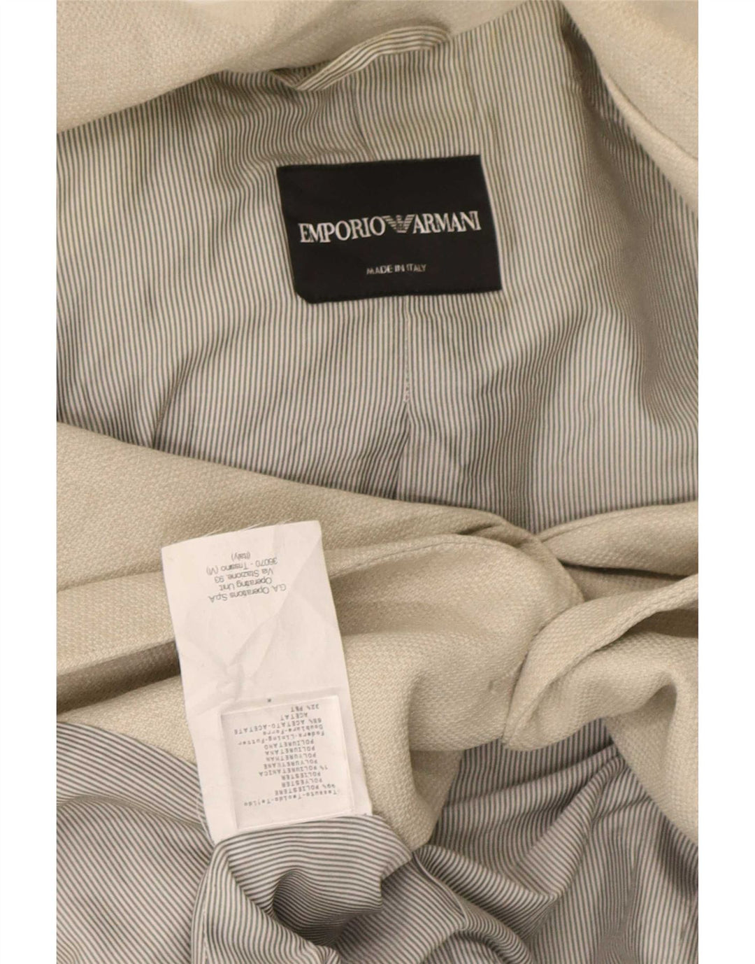 Giacca blazer a 2 bottoni da donna Emporio Armani IT 40 piccola poliestere grigio