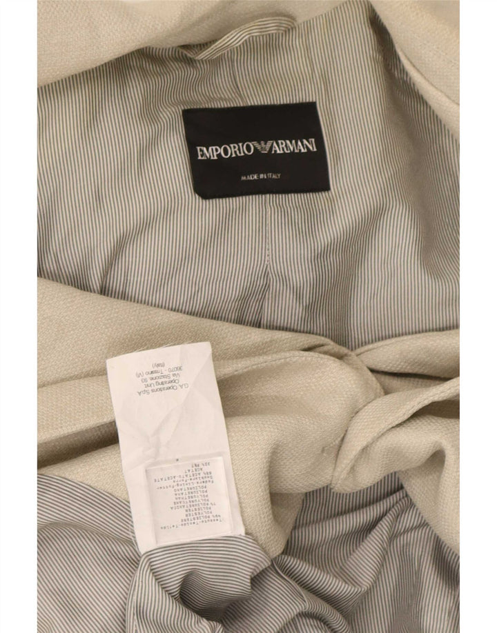 Giacca blazer a 2 bottoni da donna Emporio Armani IT 40 piccola poliestere grigio