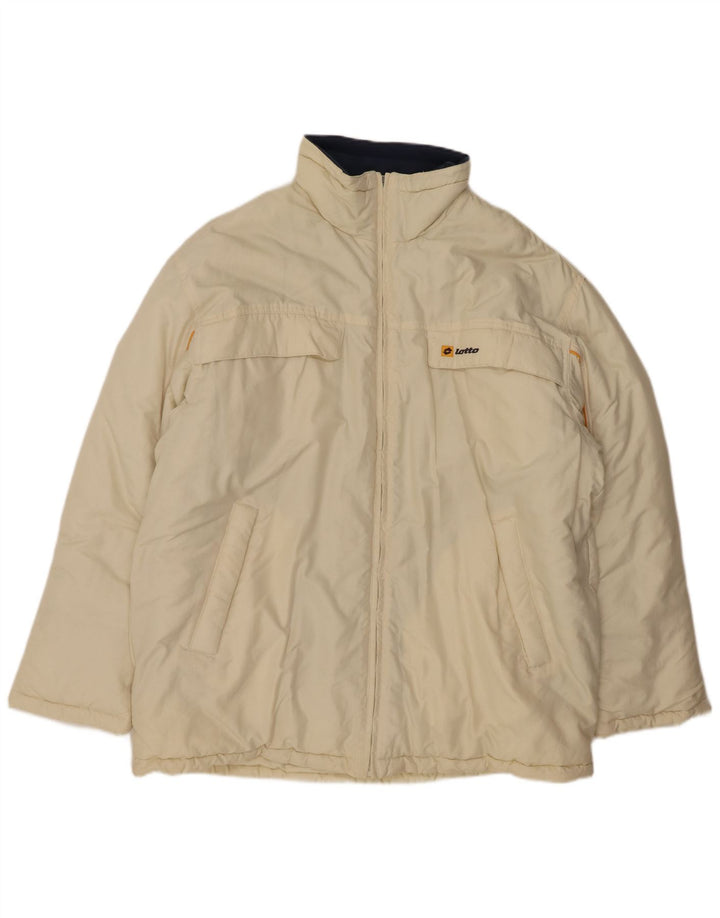 Giacca imbottita da uomo Lotto UK 36/42 Nylon bianco sporco medio