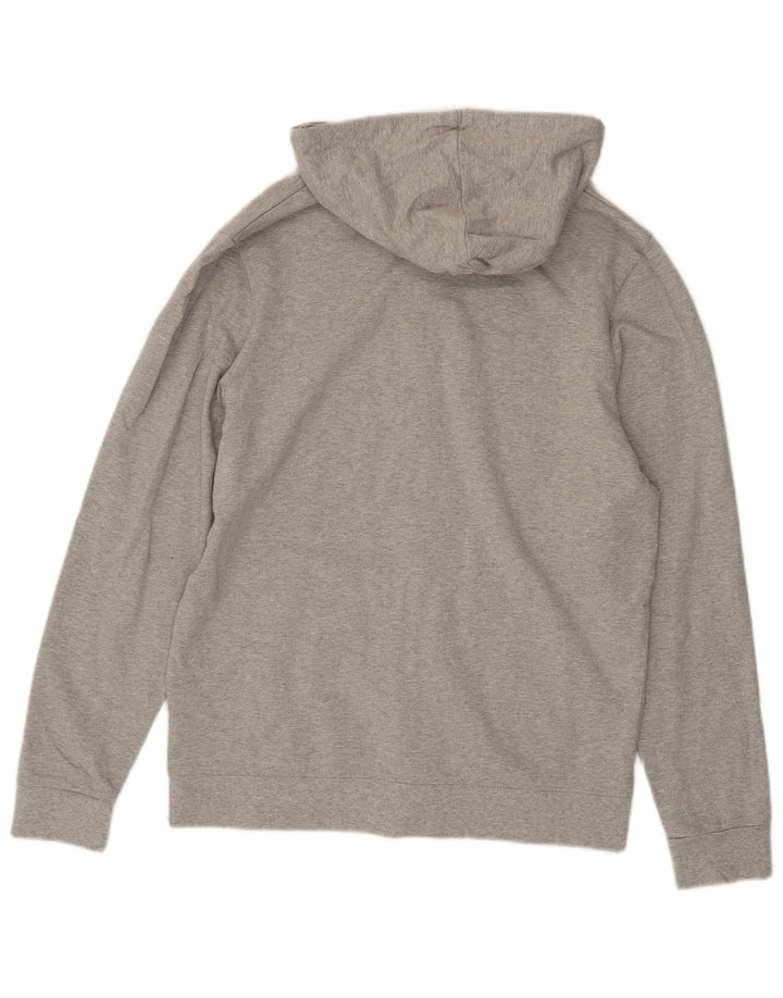 Maglione con cappuccio e zip grafica da uomo Fila in cotone chiazzato grigio medio