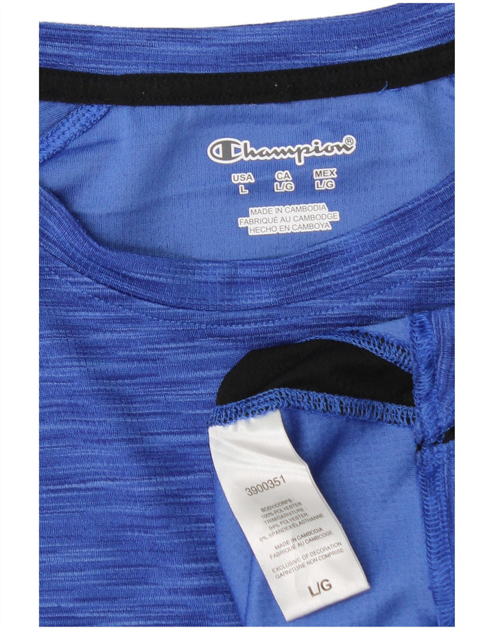 T-shirt da uomo Champion Top grande in poliestere color block blu