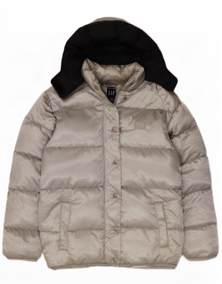 Gap Giacca imbottita oversize con cappuccio da donna UK 16 Large Argento Poliestere