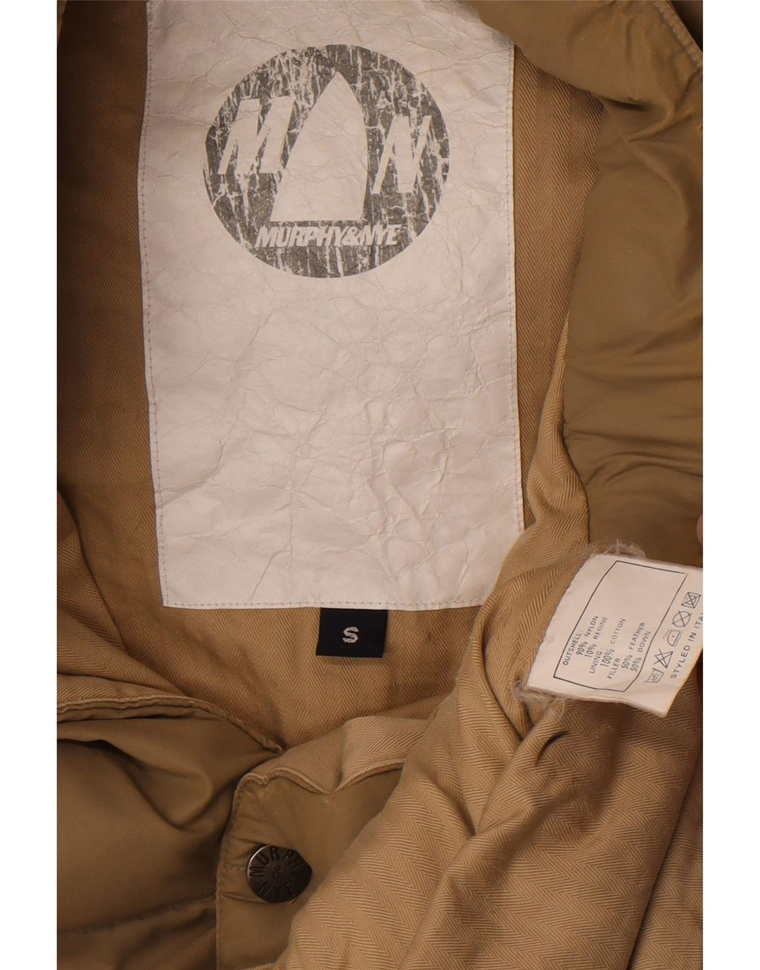 Gilet imbottito da uomo Murphy & Nye UK 36 piccolo in nylon beige