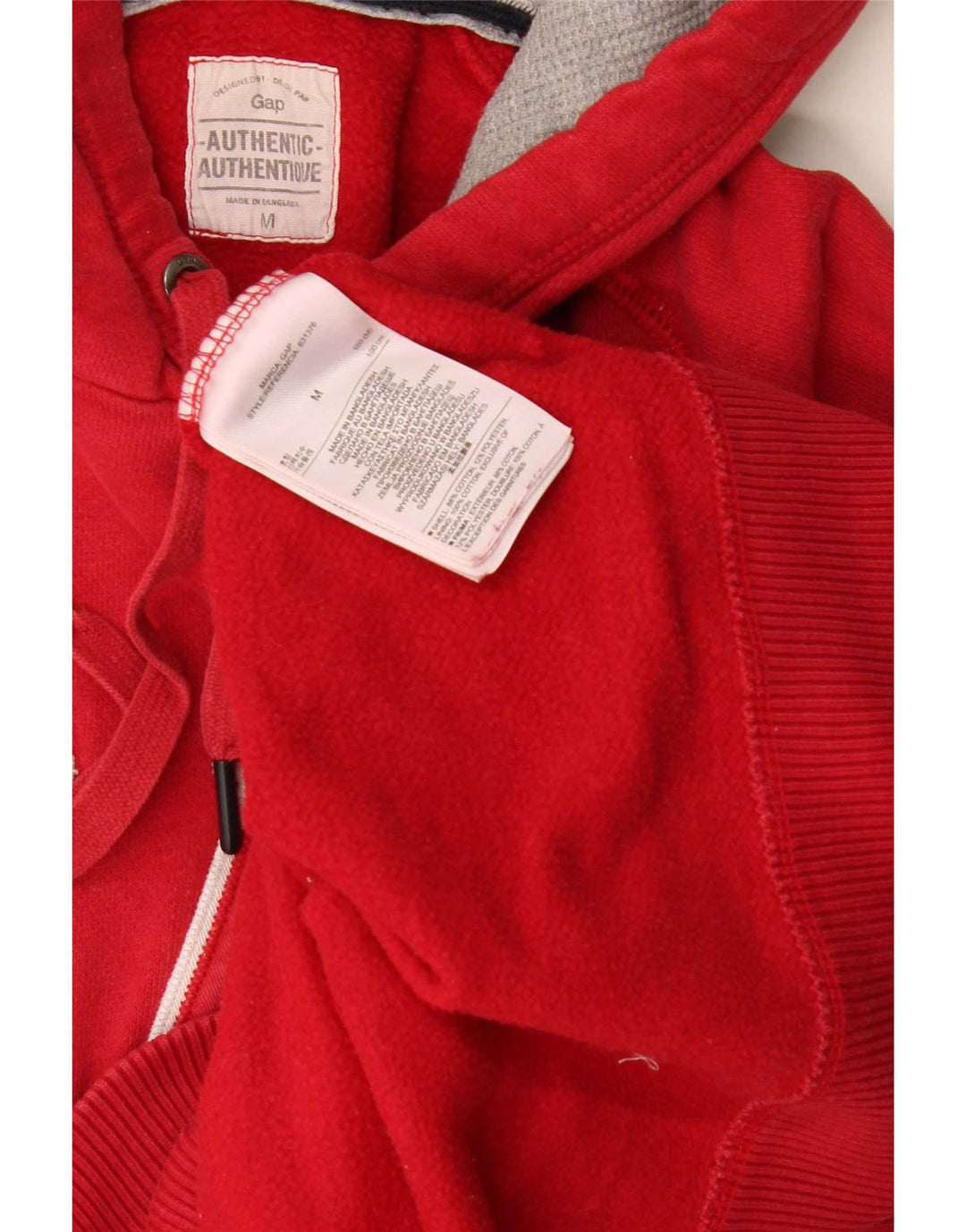 Felpa con cappuccio grafica da uomo Gap, cotone rosso medio