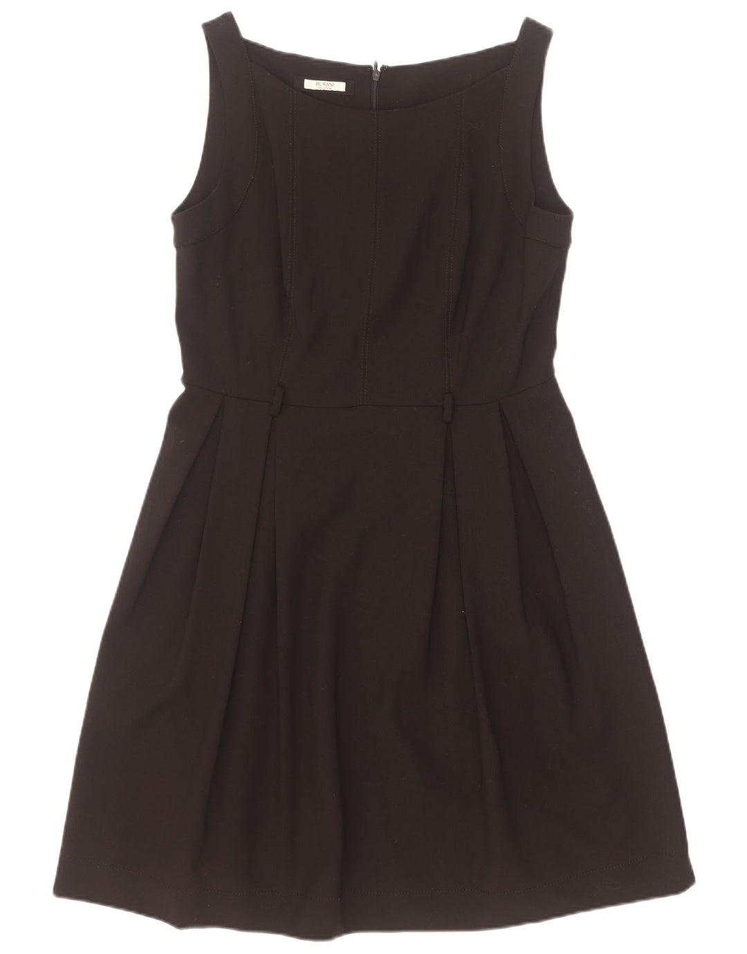Abito a trapezio senza maniche vintage da donna UK 12 medio nero