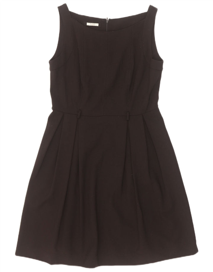 Abito a trapezio senza maniche vintage da donna UK 12 medio nero