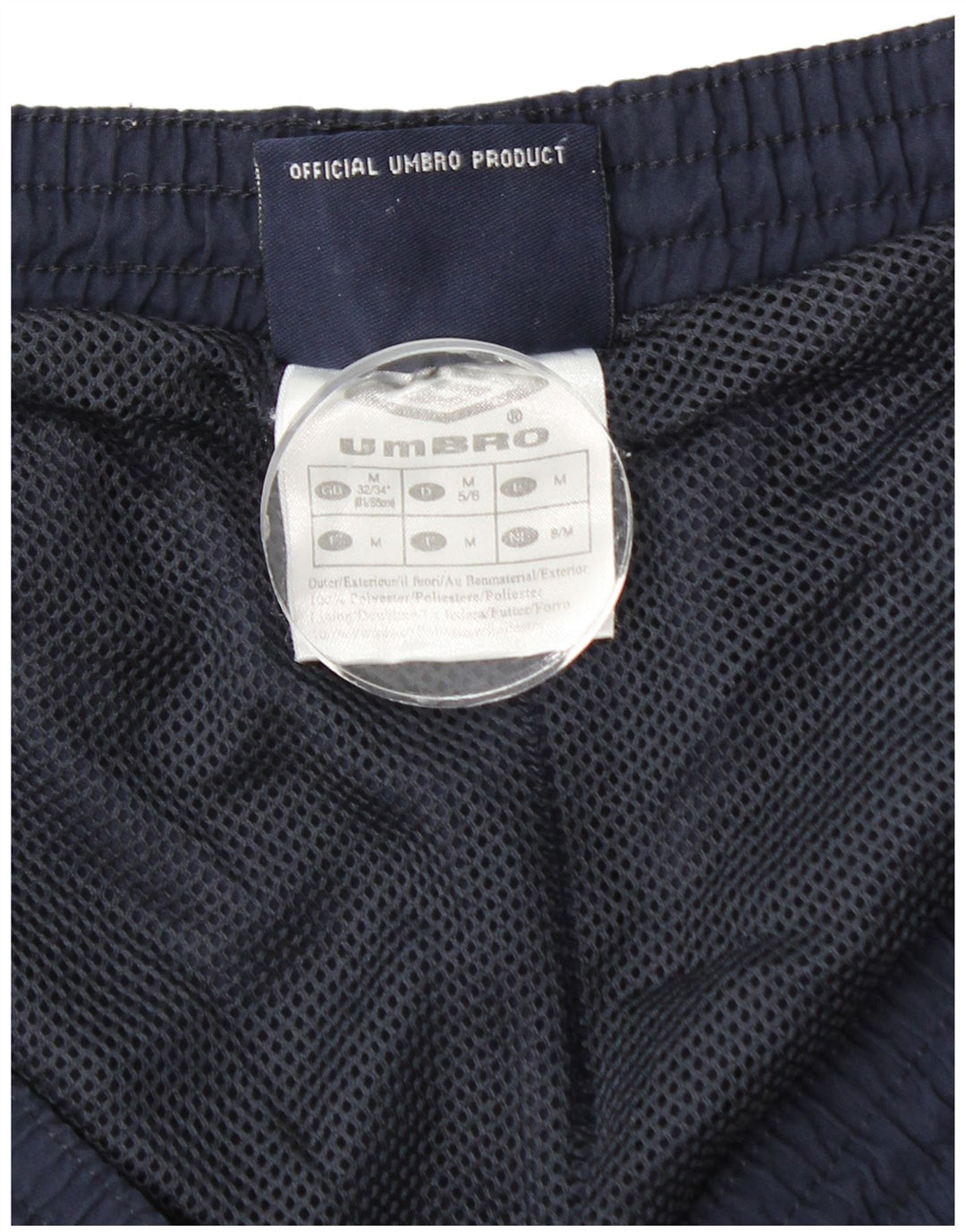 Pantaloncini sportivi grafici da uomo Umbro medio in poliestere color block blu navy