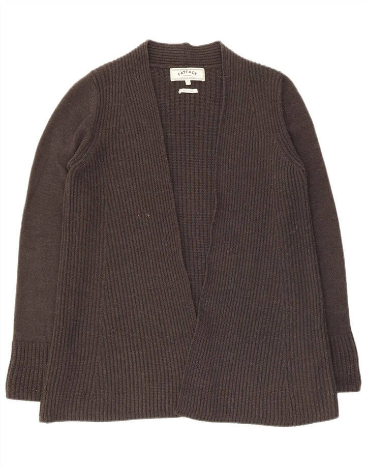 Maglione cardigan aperto da donna Fat Face UK 8 piccolo acrilico nero