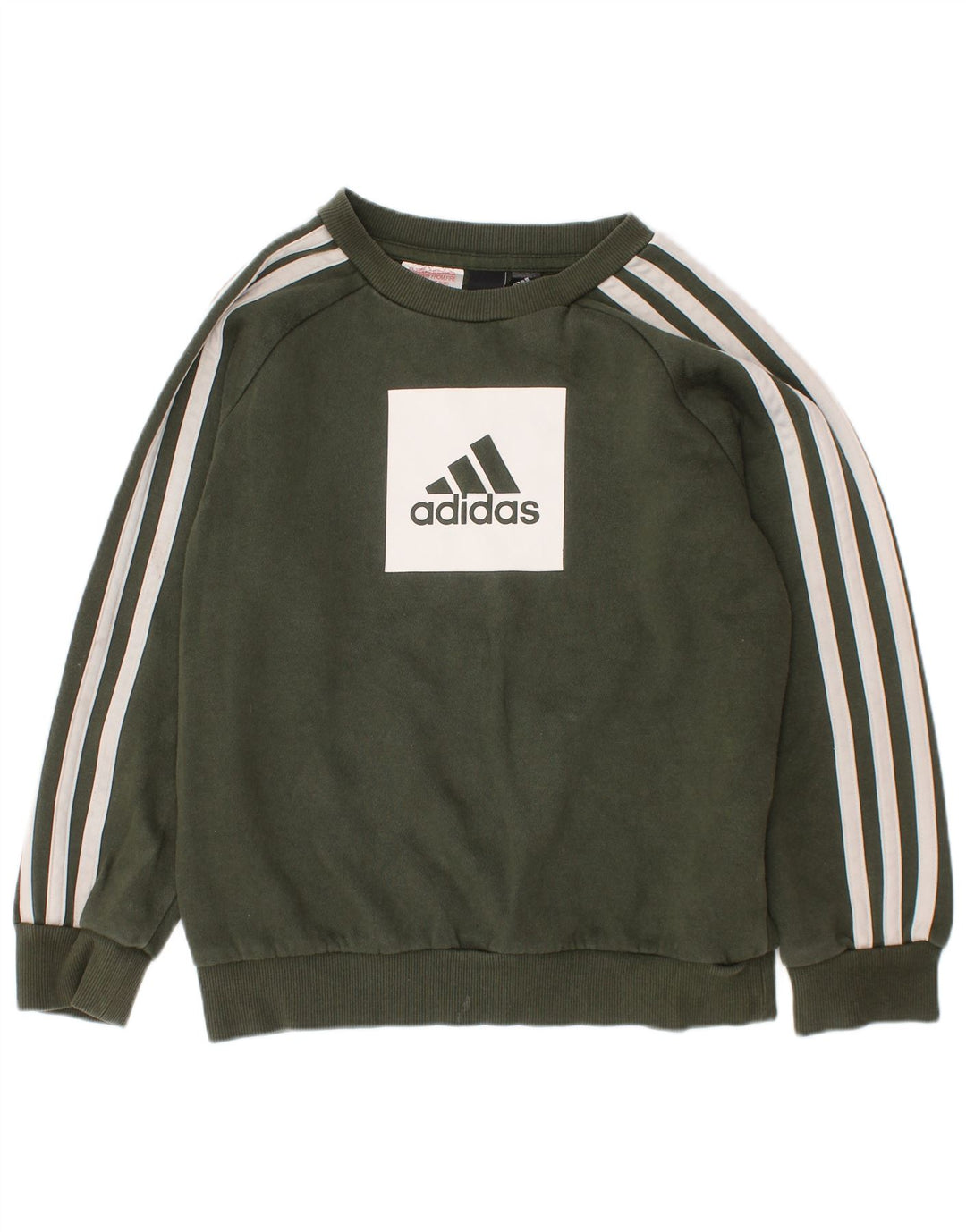 Felpa grafica ADIDAS per ragazzi, 6-7 anni, cotone kaki