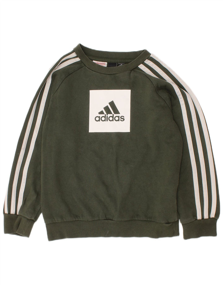 Felpa grafica ADIDAS per ragazzi, 6-7 anni, cotone kaki