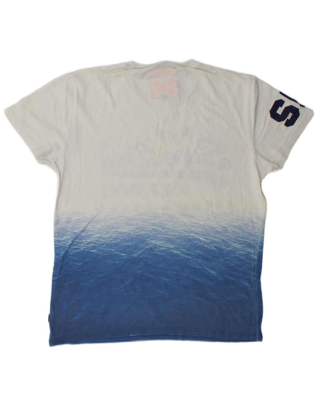 T-shirt grafica da uomo Superdry Top grande in cotone color block bianco