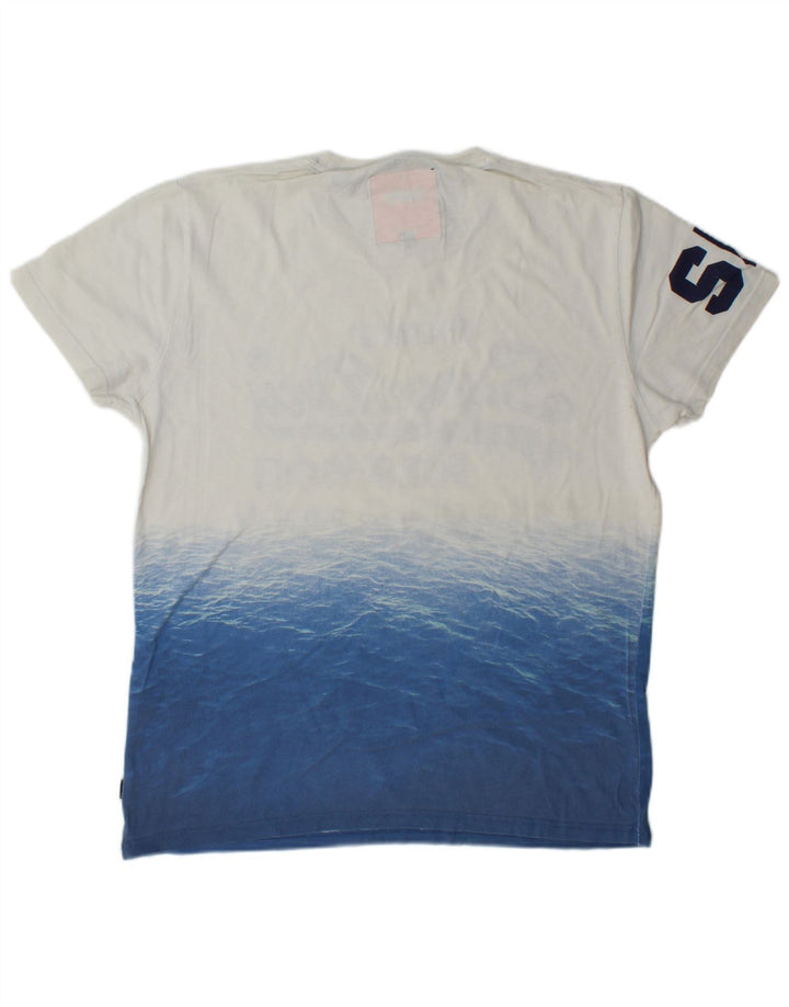 T-shirt grafica da uomo Superdry Top grande in cotone color block bianco