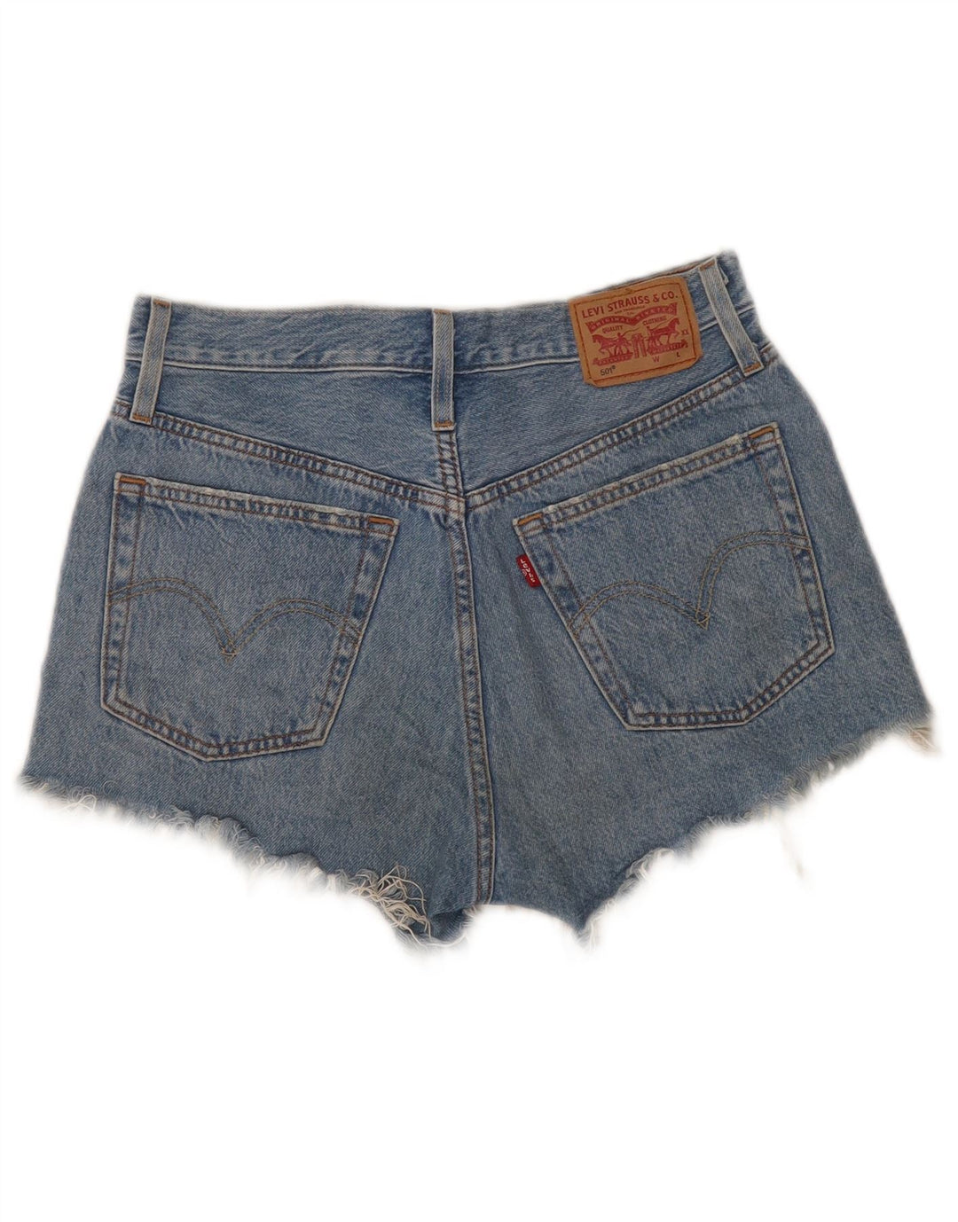 Pantaloncini di jeans Levi's 501 da donna W26 piccoli in cotone blu