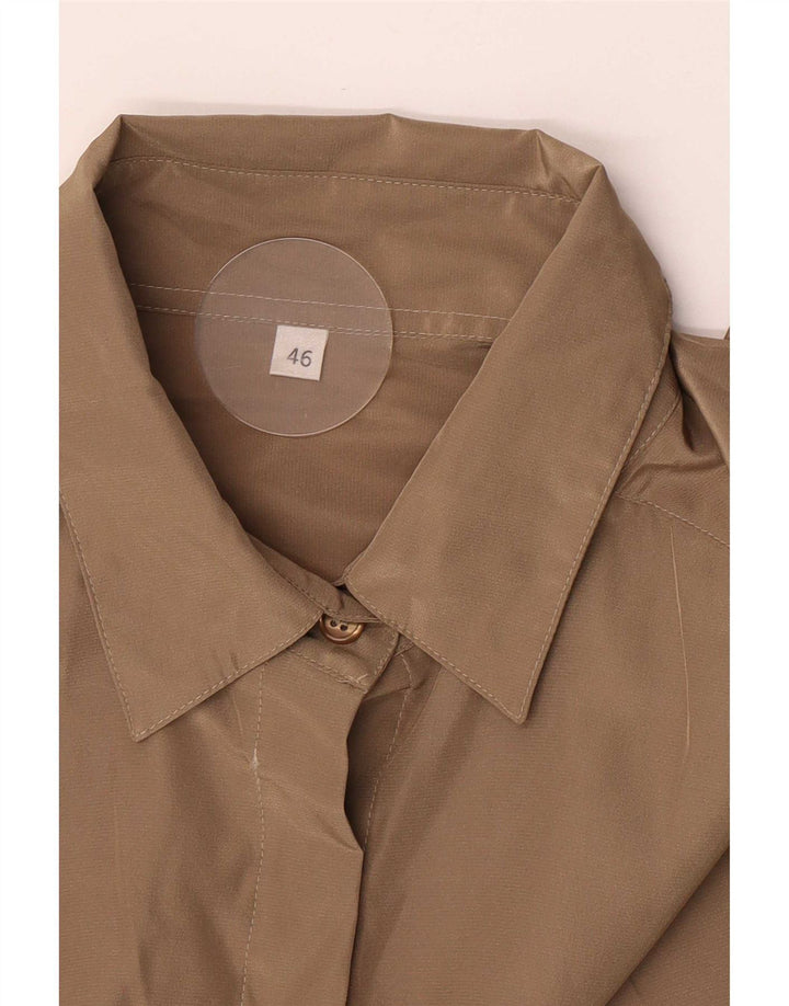 Camicetta camicia oversize da donna vintage EU 46 XL Cachi