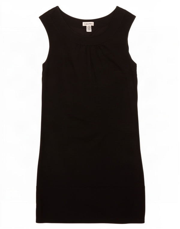 Abito tubino senza maniche da donna Calvin Klein US 6 medio poliestere nero