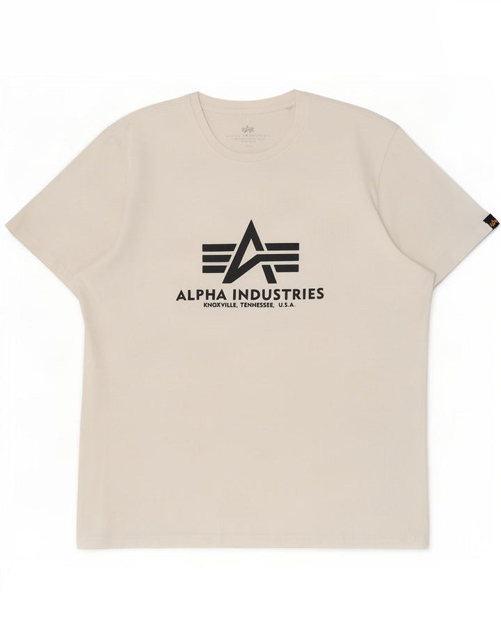 T-shirt grafica da uomo Alpha Industries, taglia grande, bianca