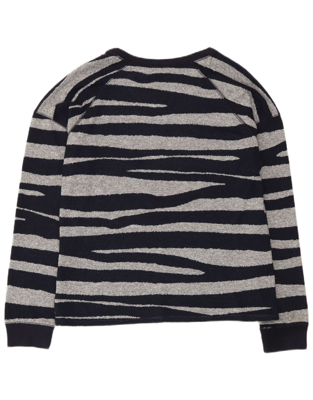 Marks & Spencer Top da donna a maniche lunghe UK 12 Medium Navy Blue Striped
