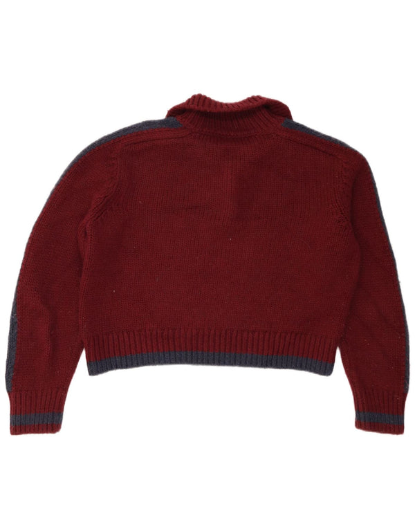 Maglione corto con collo alto da donna Zara UK 10 piccolo color bordeaux