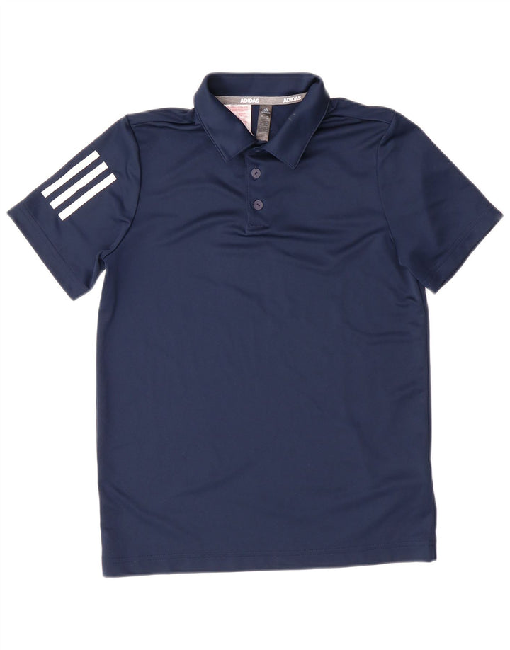 Polo ADIDAS da bambino 11-12 anni in poliestere blu navy