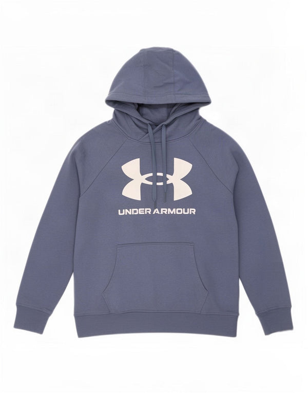 Felpa con cappuccio grafica da uomo Under Armour grande in cotone blu