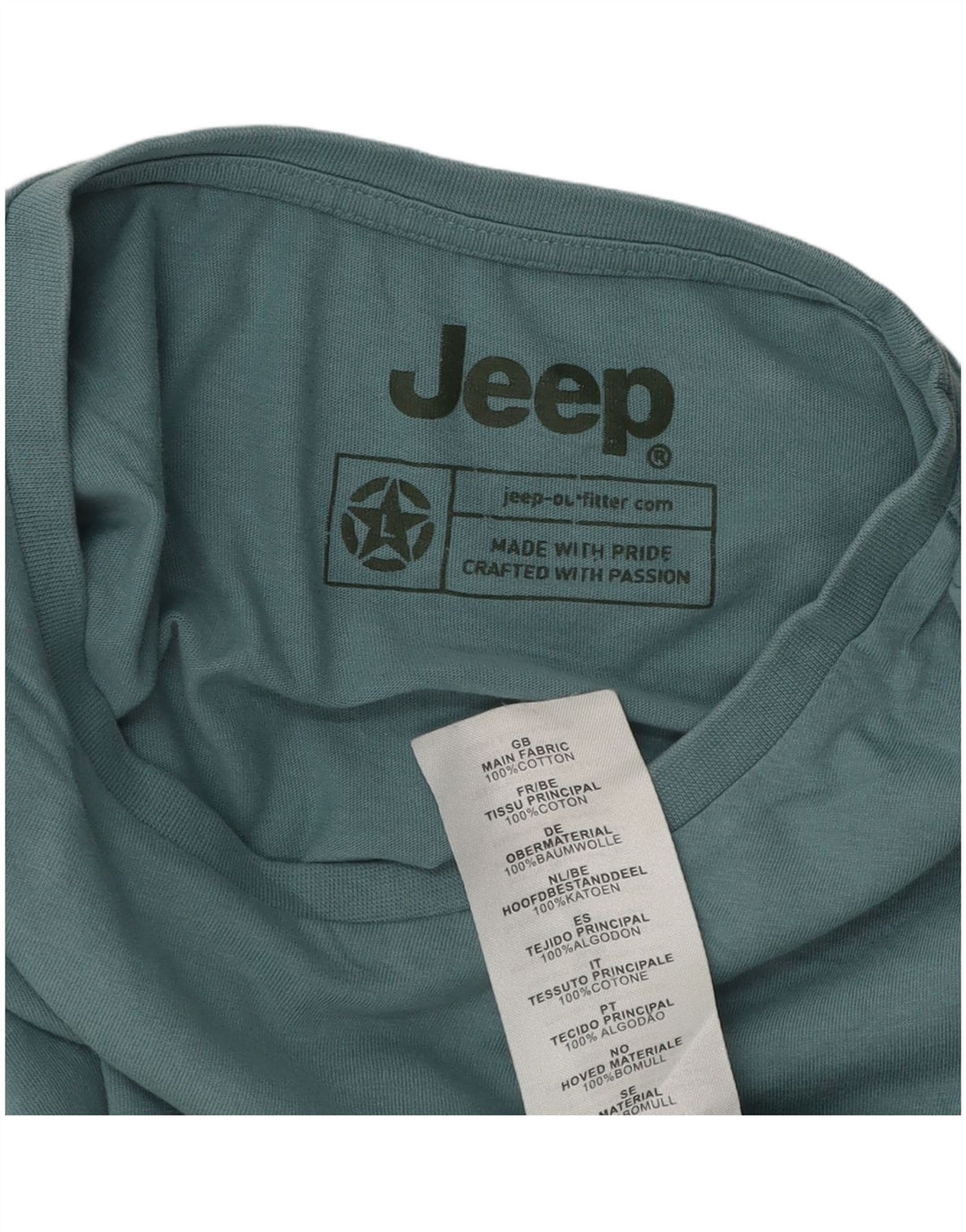 Jeep T-shirt grafica da uomo Top grande in cotone blu