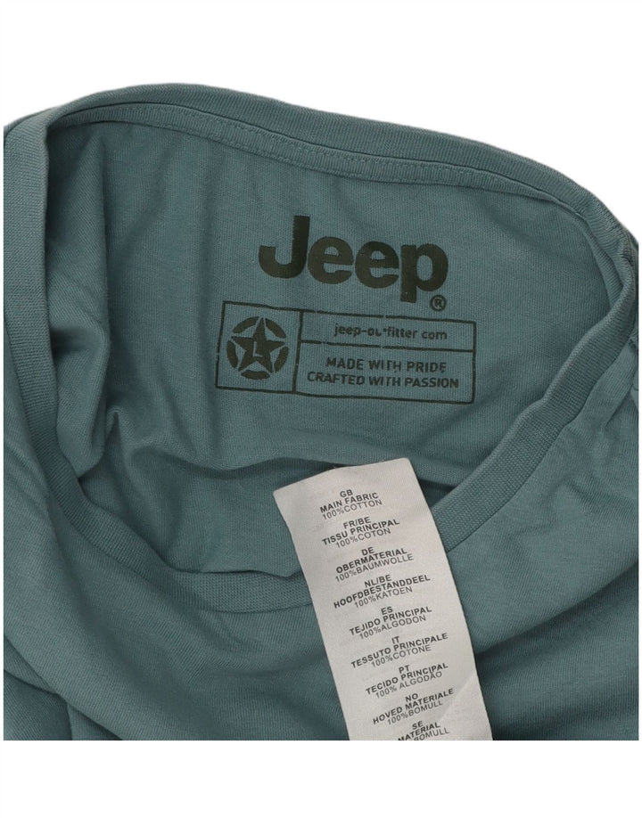 Jeep T-shirt grafica da uomo Top grande in cotone blu