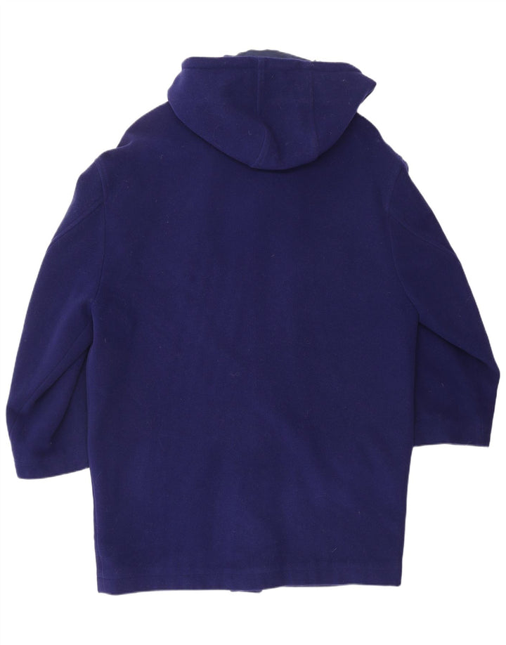 Montgomery con cappuccio da uomo VERSACE UK 38 Designer di lana blu medio