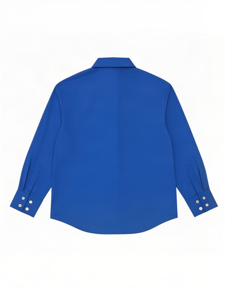 Camicia da donna Zara UK 14 Poliestere blu medio