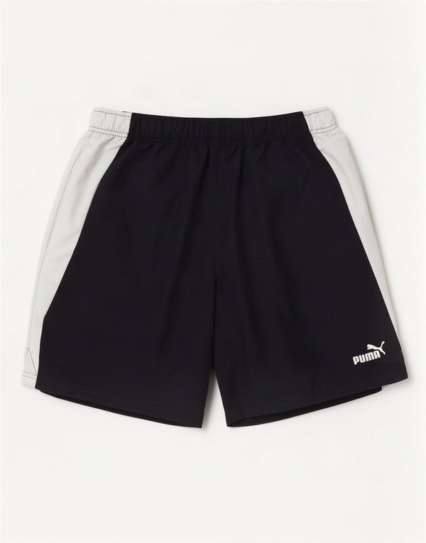 Pantaloncini sportivi da uomo Puma Medium in poliestere color block blu navy