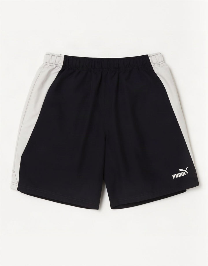 Pantaloncini sportivi da uomo Puma Medium in poliestere color block blu navy