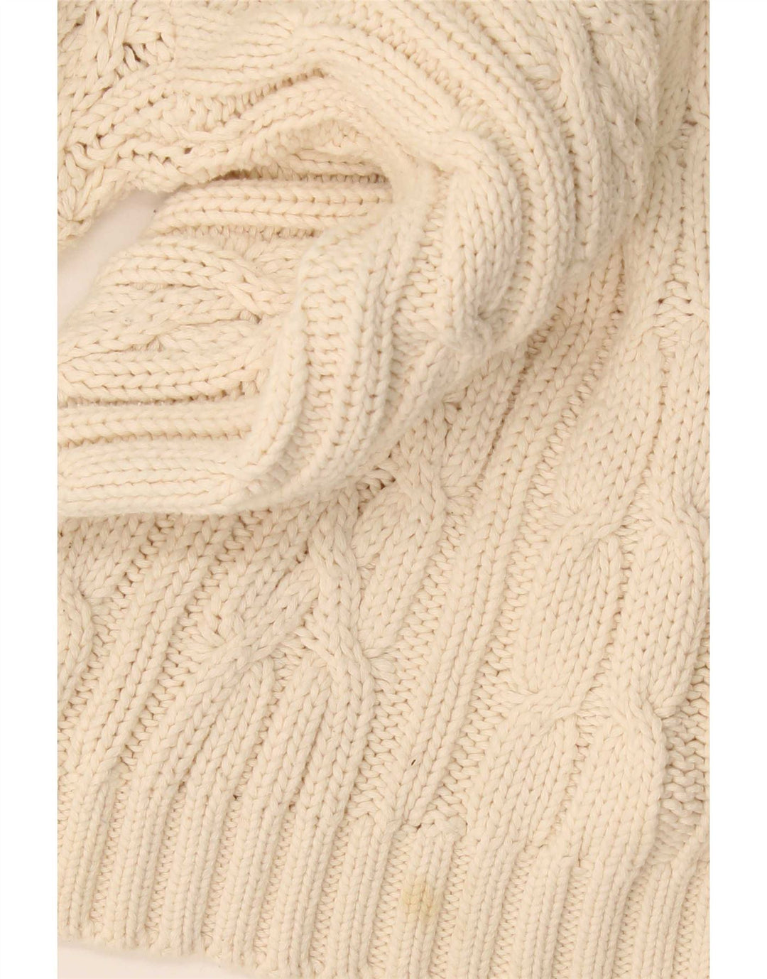 Maglione vintage da uomo con collo alto e maglione grande in cotone beige