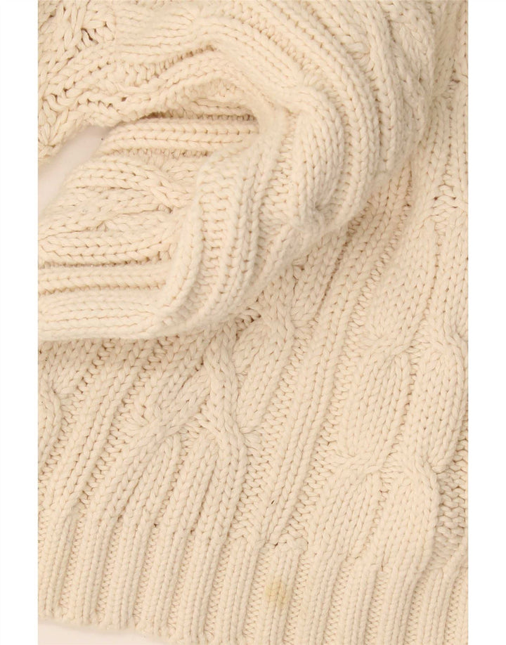 Maglione vintage da uomo con collo alto e maglione grande in cotone beige