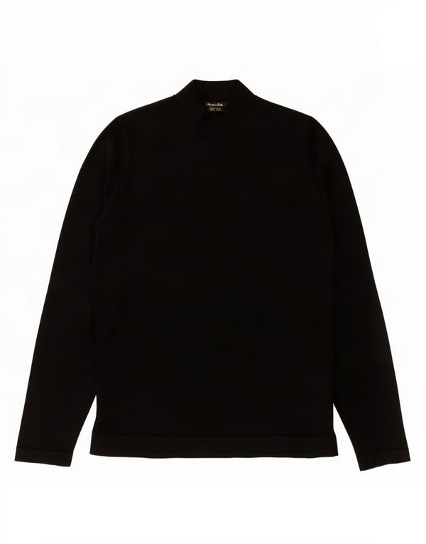 Massimo Dutti Maglione da uomo a collo alto in lana nera media