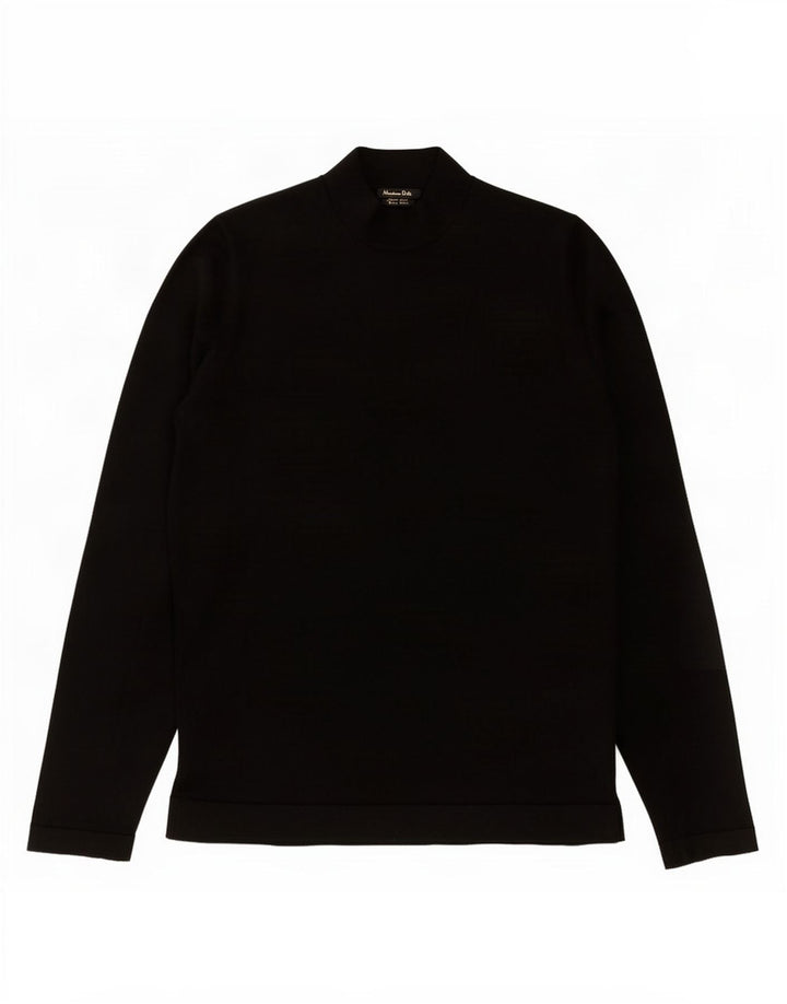Massimo Dutti Maglione da uomo a collo alto in lana nera media