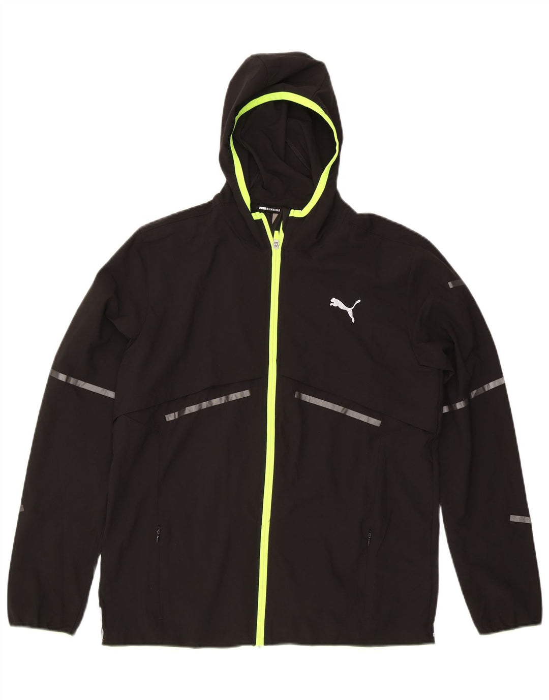 Giacca antipioggia da uomo Puma UK 40 Large in nylon nero