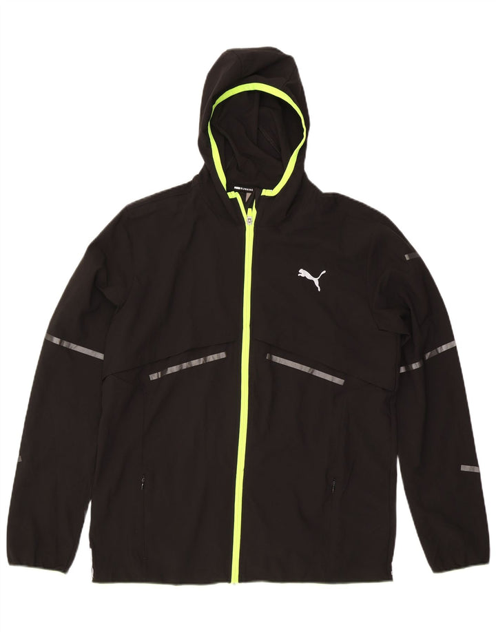 Giacca antipioggia da uomo Puma UK 40 Large in nylon nero