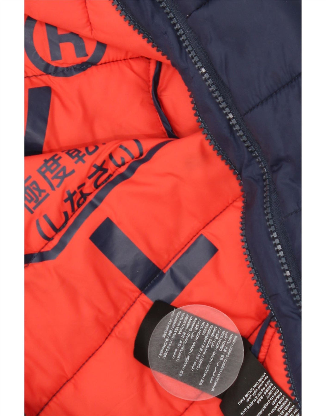Giacca imbottita da uomo Superdry UK 40 Large in nylon blu navy