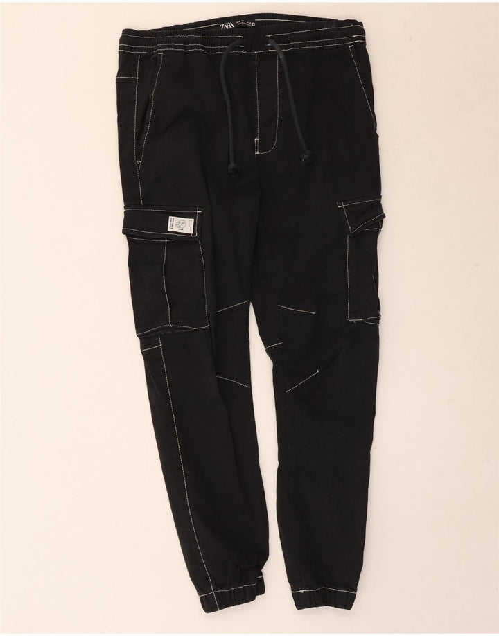 Pantaloni cargo da uomo Zara Joggers medi W31 L26 cotone blu navy
