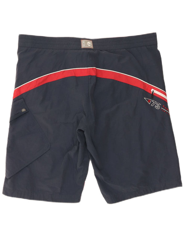 Pantaloncini cargo grafici da uomo Timberland XL W40 cotone color block blu navy