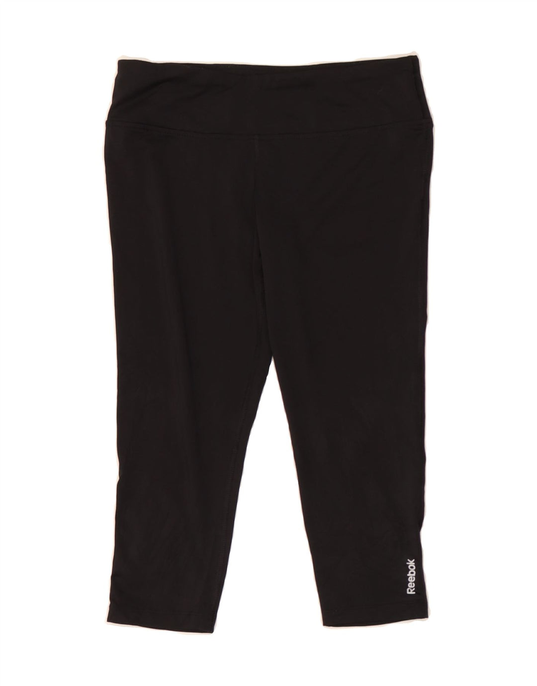 REEBOK Womens Capri Leggings UK 12/14 Medium  Black Polyester Vintage Reebok and Second-Hand Reebok from Messina Hembry 