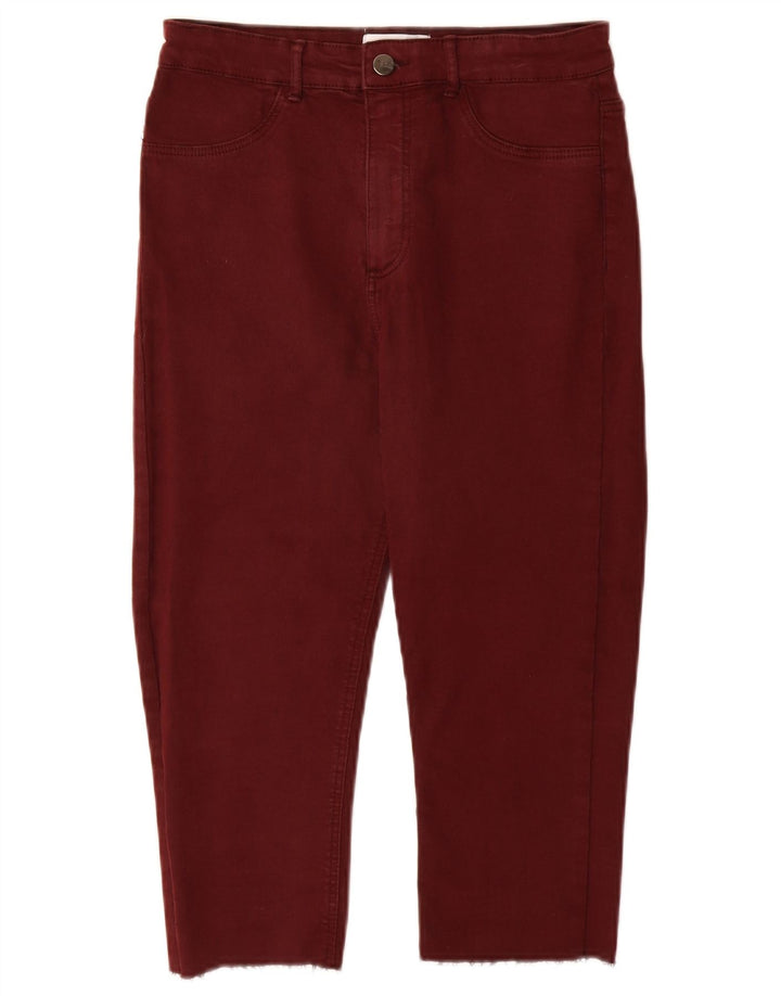 Jeans Capri da donna Zara EU 40 medio W30 L18 Borgogna