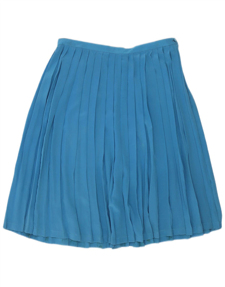 Gonna a pieghe vintage da donna a coltello W32 grande blu