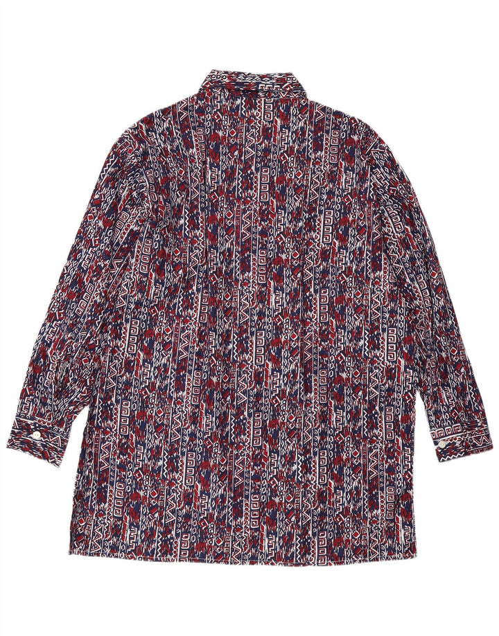 Camicia da uomo VINTAGE taglia 41 grande blu navy geometrico