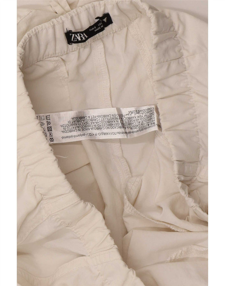 Pantaloni cargo da jogging da donna Zara piccoli W28 L30 bianchi in poliammide