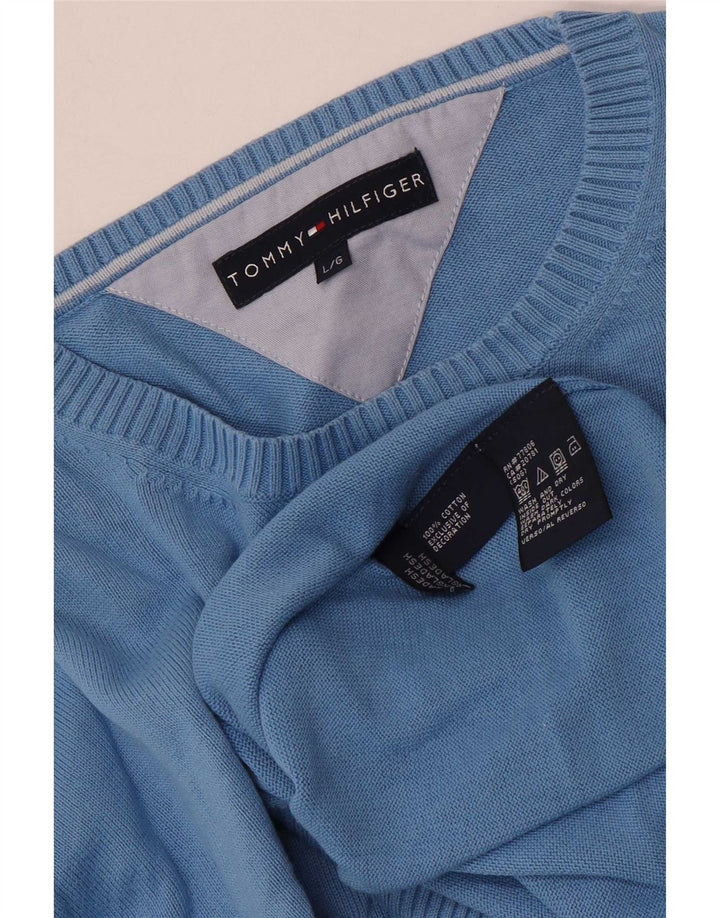 Maglione maglione girocollo da uomo Tommy Hilfiger grande cotone blu