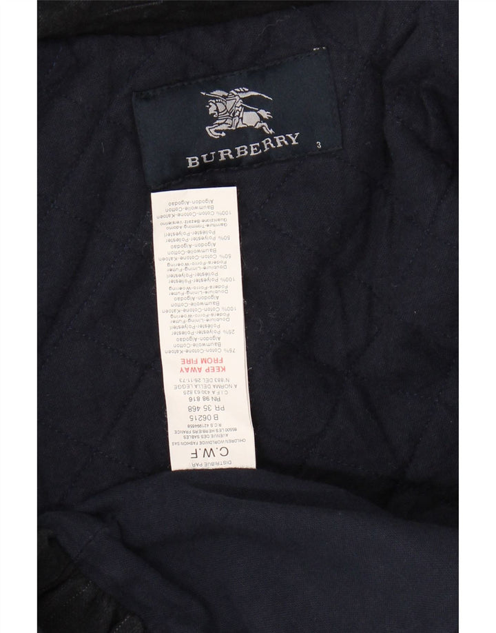 BURBERRY Cappotto Doppio Petto Bambina 2-3 Anni Cotone Gessato Nero