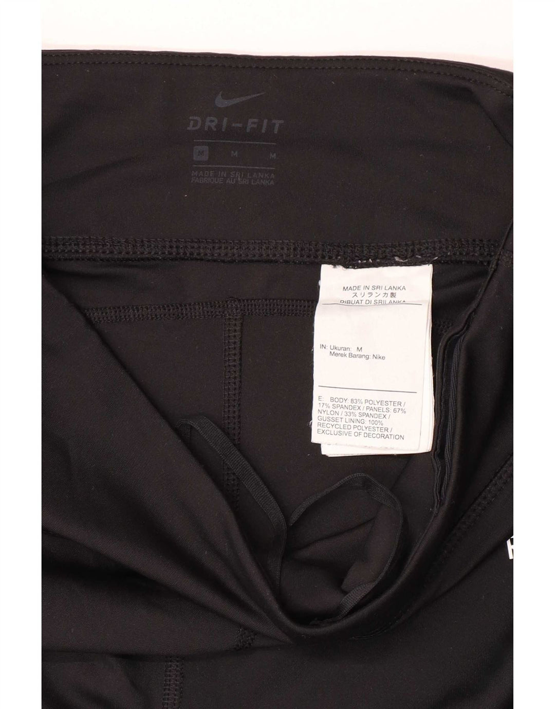 Leggings grafici Nike Dri Fit da donna UK 12 medio nero poliestere